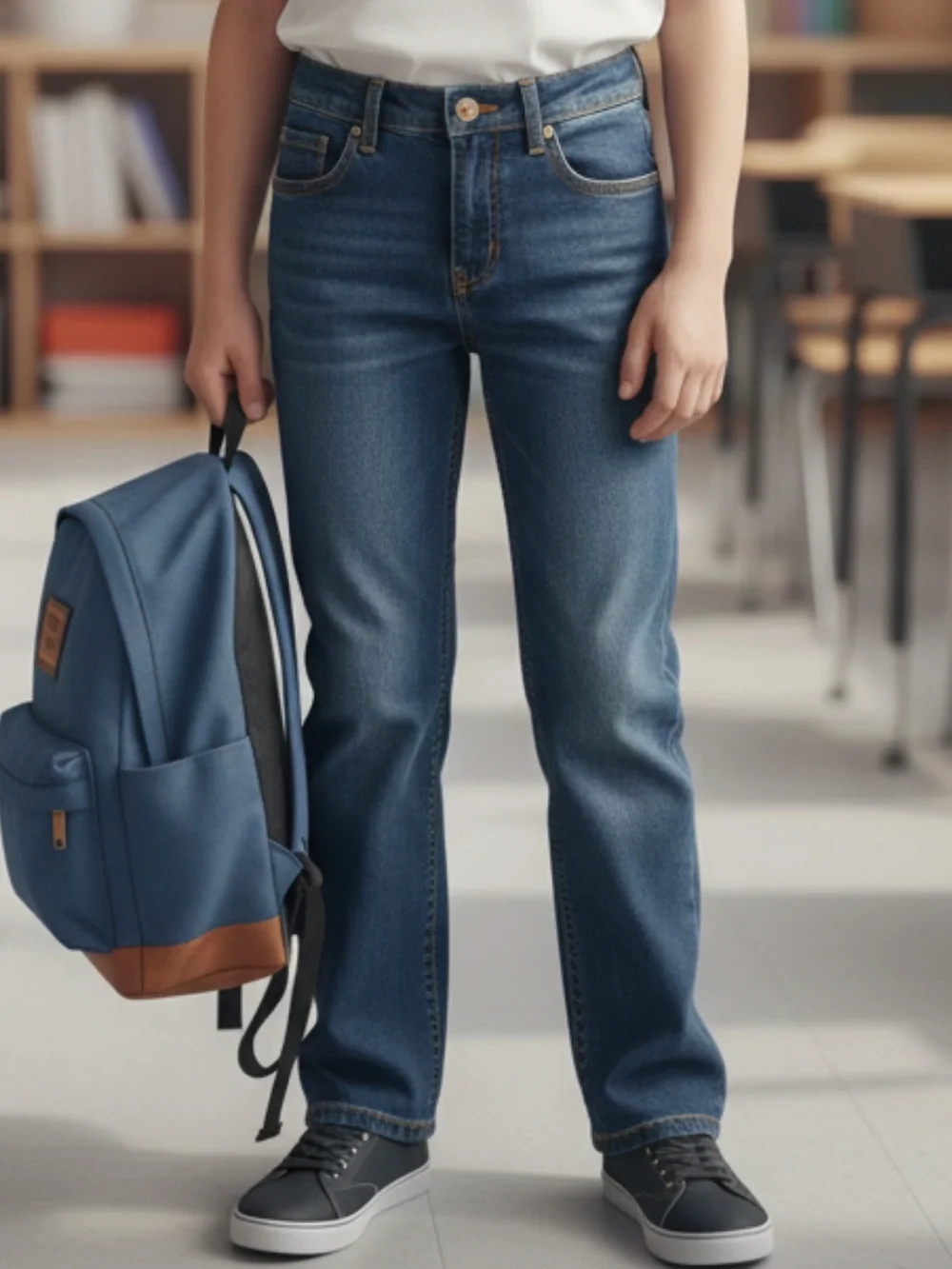 GAP Boys Indigo Straight-Fit Adjustable Waist Tabs Jeans | Back to School